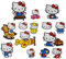 alles-meine.de GmbH 14 TLG. Set 3-D Effekt Wandtattoo/XL Sticker aus Pappe - Katze - Hello Kitty mit Freunden - selbstklebend & wiederverwendbar - Aufkleber Karton Kätzch..