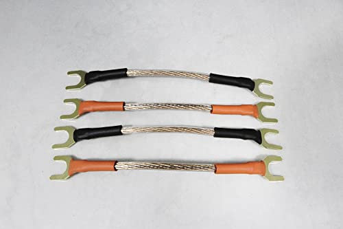Van Damme 4 x HiFi Series Speaker Cable 4 mm Bi-Wire Bridging Links Terminated With 8 x Gold Plated Spade Connectors