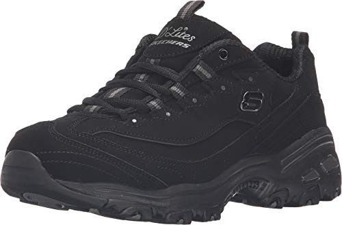 Skechers D'Lites Biggest Fan Baskets pour Femme, Noir, 5.5 UK Wide