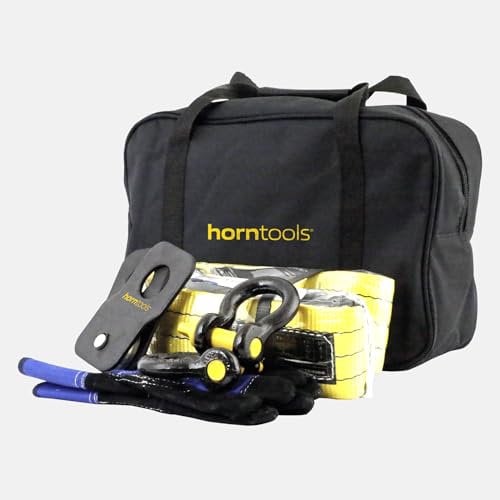 horntools Seilwinden Zubehörkit Seilwindenset mit Tasche Offroad 4x4 Holzerset Winchset