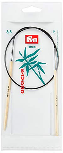 Prym 221515 Rundstricknadeln, 60 cm, 3,50 mm Rundstricknadel, Bambus, Natur, 3,5 mm