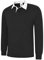 Uneek clothing Herren Klassisches Schwarz Einfarbig Rugby-Shirt S Polo-Shirt Langarm Gerippte Manschette Small EU Small 16 cm 16.5 cm Frühling Herbst 0 Taschen 1 Count