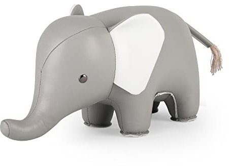 Buchstütze Classic Elefant Grau/Weiß Züny