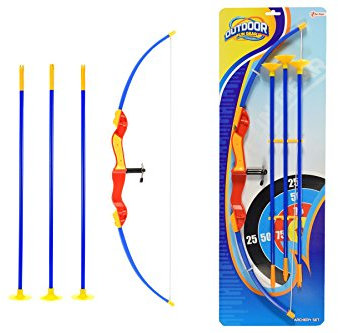 Pfeil und Bogen Set, Bogen und 3 Pfeile mit Saugnapf, Bogenschieß Set