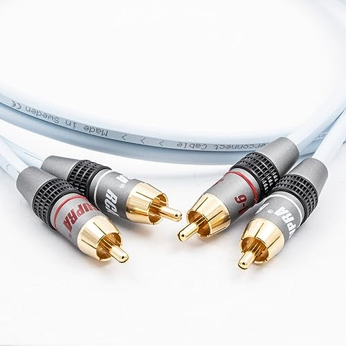 Supra 1001901253 Audiokabel, 2 m, 6 x Cinch, Stecker auf Stecker, Blau