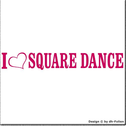 cartattoo4you® AL-00336 | I Love (als Herz) Square Dance | Autoaufkleber Aufkleber Farbe pink/Magenta, in 23 weiteren Farben erhältlich, glänzend 20 x 3 cm