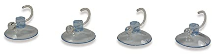 Riffelmacher 14398 - Saugnapf-Set, 10 Stück im Beutel, mit Kunststoffhaken, für Lichterketten, Dekoration, Fensterschmuck, Weihnachten, Haushalt