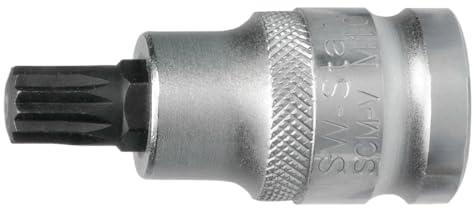 SW-Stahl 05302SB Vielzahn-Einsatz 1/2 Zoll M6 x 53 mm - Nuss | XZN Schraubendrehereinsatz aus Chrom-Vanadium-Stahl, kurze Ausführung, 12,5 mm Antrieb, Innenvielzahn Steckschlüssel