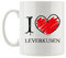 Pixxprint I Love Leverkusen Fun Tasse, ca. 300ml Fassungsvermögen, Keramik Weiß, Spülmaschinenfest