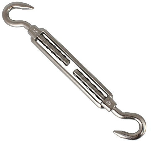 BOOTSTEILE BRAUER 2 Stück Spannschlösser Haken - Haken M8 x 195 mm - Edelstahl A4 änhl. DIN 1480