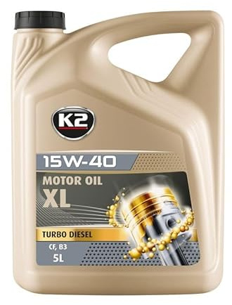 K2 Aceite de motor 15W-40 TEXAR Aceite para motor ACEA A3/B3 API CF XL-TD 5L