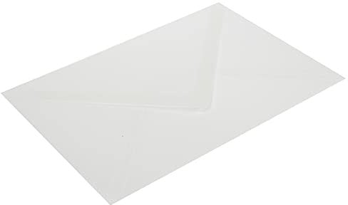 Transparente Briefumschläge, 100 Stück, Blanke Briefhüllen, Nassklebung, Ohne Fenster, Spitze Klappe, DIN C6, 90 g/qm Offset