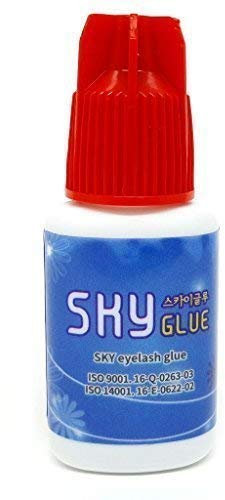 SKY S+ Super Eyelash Glue for Lash Extensions | Professional Super Strong Adhesive | Semi Permanent, Long Lasting Bond | Individual Lashes, Super Fast Drying Glue, Black Formula (10ml)