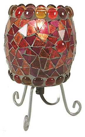 Näve 325201 Mosaik-Tischleuchte Höhe 17cm rot