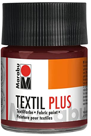 Marabu 17150005091 - Textil Plus karibik 50 ml, volldeckende Stoffmalfarbe für dunkle Stoffe, geeignet für Stoffmalerei und Stoffdruck, nach Fixierung waschbeständig bis 40 °C Mittelbraun