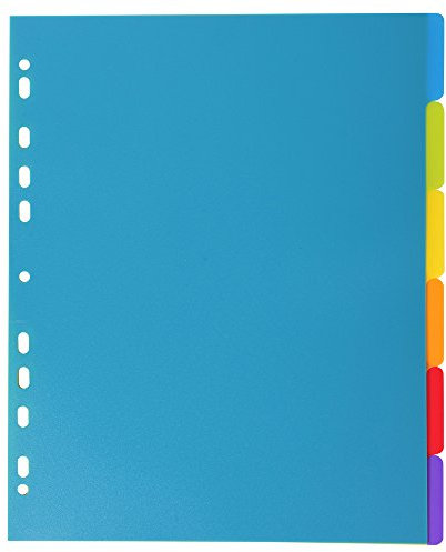 Exacompta 3806E Premium-Register Campus für DIN A4 MAXI aus langlebigem Kunststoff 6-teilig volle Höhe 24 x 29,7 cm vollfarbig 6 Farben mit Indexseite zum selbstgestalten Trennblätter