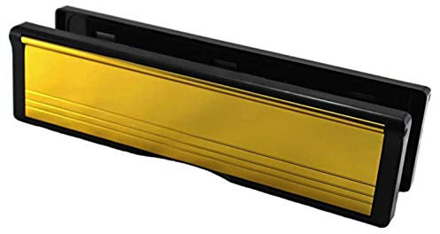 Welseal 10 Inch UPVC Door Letterbox, Letterplate Polished Gold Letter Box Midrail 40mm - 80mm
