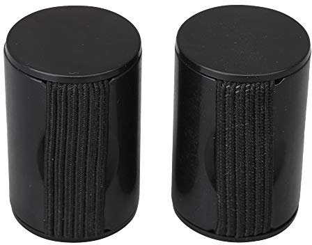 BQLZR Black Finger Train Rhythm Sand Shaker Music Ring For Ukulele Guitar Bongo Cajon Pack of 2