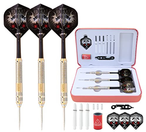 CUESOUL 23 Gramm Stahlspitze Darts mit Deluxe PU Darts Fall - Dragon Series 002