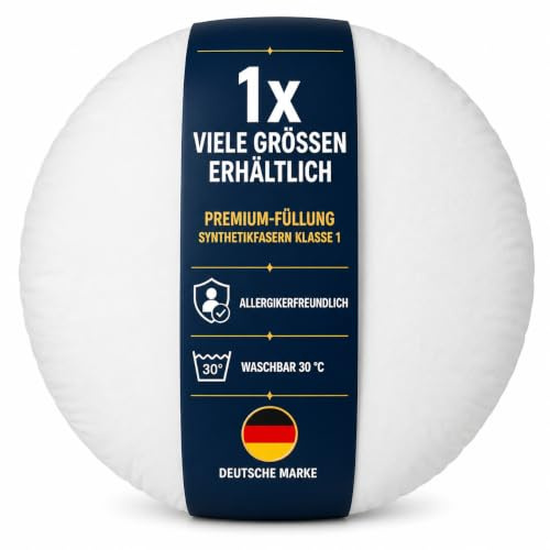 Arsvita Füllkissen rund Ø30cm - Premium-Polyester Kissenfüllung Klasse 1