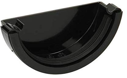 POLYPIPE RR107 Black External Stopend for 112mm Half Round guttering System