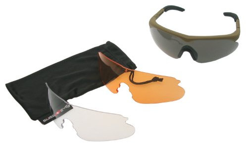 Swiss Eye Gafas Raptor, marco -goma marrón, 3 lentes, revestimiento antivaho/antiarañazos [10162]