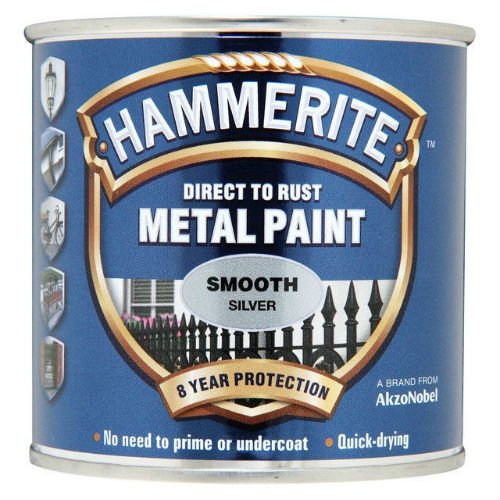 Hammerite Smooth Silver Metal Paint 250ml Case of 4