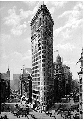 Wee Blue Coo Flat Iron Building Ny 1903 Vintage History Old BW Photo & Wall Art Print