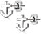 Bungsa Anker Ohrstecker silber 7mm - 1 Paar Edelstahl (Ohrringe Ohrschmuck Anchor Marine Ohrklemmen Damen Frauen Herren Mode Studs Earrings)