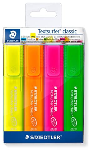 STAEDTLER 364 P WP4 Textsurfer classic rainbow colours Textmarker Promotion-Etui 3 Stück + 1 Gratis