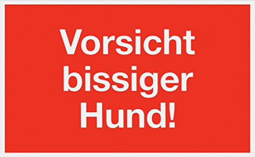 Metafranc Hinweisschild Vorsicht bissiger Hund! - 250 x 150 mm / Beschilderung / Infoschild / Warnschild / Warnmarkierung / Sicherheitsmarkierung / Gefahrenhinweis / 500010