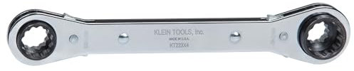 Klein Tools KT223X4 Lineman's Ratcheting 4-in-1 Box Wrench, Made in USA, 1/2-, 9/16-, 5/8-, and 3/4-Inch Sockets