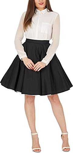 BlackButterfly Rockabilly 1950er-Jahre Swing Tellerrock (Schwarz, 4XL)