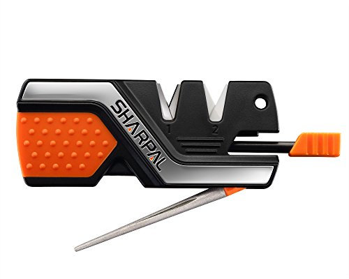 SHARPAL 101N 6-In-1 Pocket Knife Sharpener and Survival Tool, with Fire Starter, Whistle and Diamond Sharpening Rod, Quickly Restore and Hone Straight and Serrated Blade