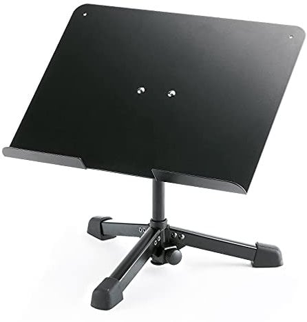 K&M 12140 Universal-Tischstativ Schwarz aus Stahl und Aluminium - mit Dreifuß zusammenlegbar