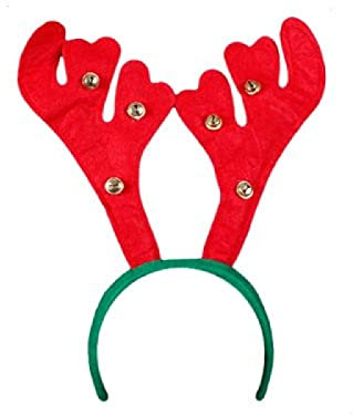 Alsino Weihnachtsmütze Elchgeweih lustige Nikolausmütze Elch Haarreif mit Glocken für Kinder und Erwachsene
