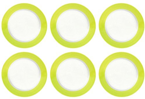 Ritzenhoff & Breker Doppio Dessertteller, 6er Set, Kuchenteller, Frühstücksteller, Porzellan, Grün, Ø 20 cm, 515855