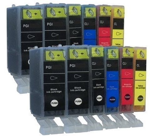 12 TINTENPATRONEN MIT CHIP für Canon mit FREIE Farbauswahl iP4850 iP4950 MG5150 MG5250 MG5340 MG5350 MG 6150 MG6250 MG8150 MG8240 MX882 MX884 MX885 ersetzt PGI-525 und CLI-526 Pixma Serie mit Chip