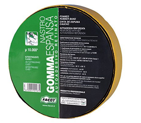 Facot Chemicals GOESP Nastro Gomma Espansa, Nero
