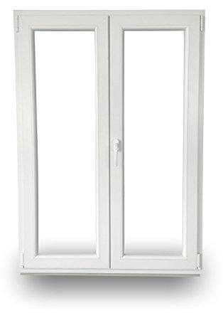 Doppelfenster 2-flg. - Stulp (ohne Pfosten) - BxH 150x130 cm - weiß - Dreh- & Kippfunktion - 3-fach-Verglasung - Anschlag links
