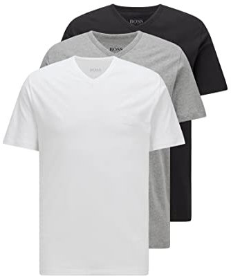 BOSS- Paquete de 3 camisetas interiores para hombre, en algodón con cuello de pico