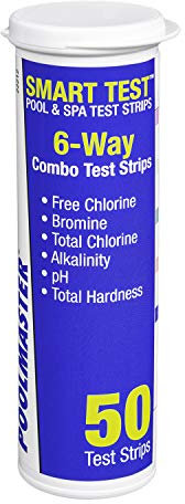 Poolmaster 22212 Smart Test 6-Way Piscina y Spa Water Chemistry Tiras de prueba, 50 unidades