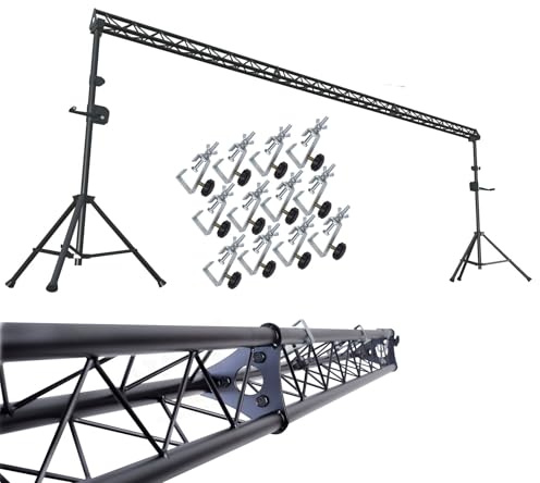 GRIFFIN Triangle Lighting Truss Stand System 15FT (Hand-CrankUP Plus) – DJ Booth Trussing Kit for Light Cans & Speakers – Pro Audio Stage Platform Hardware Package – Music Equipment Mount Gear Holder