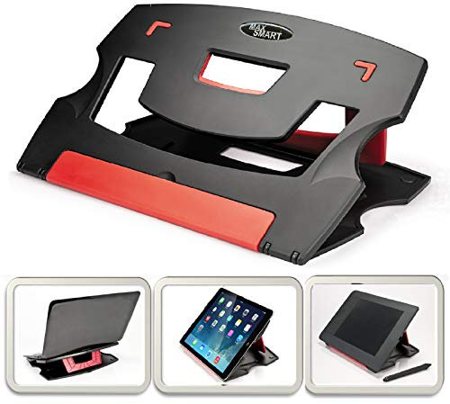 MAX SMART Tablet Drawing Stand, Laptop Stand, Reading Stand, Folding, Portable and Adjustable Angles Ergo View for 15 inch Laptop, Digital Graphic Drawing Tablet, (Red)