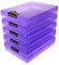 WestonBoxes A4 Colourful Transparent Plastic Craft Storage Boxes with Lids for Art Supplies, Paper and Card (Purple/Pack of 5)