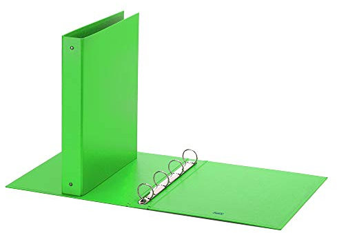 Favorit Neon Raccoglitore Cartonato, 22 x 30 cm, 4 Anelli Tondi, Diametro 30 mm, Verde