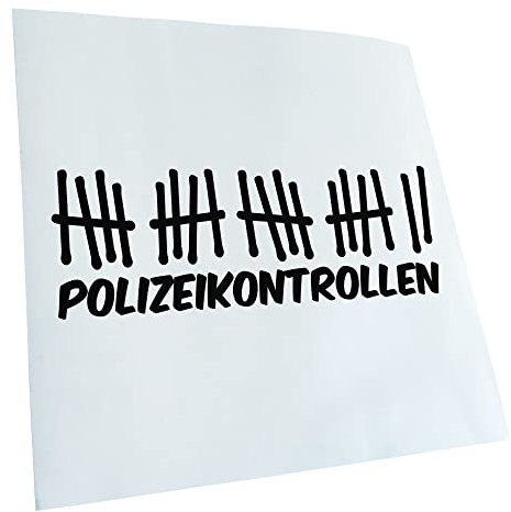 Autoaufkleber - Polizeikontrollen - Heckscheibe Auto Aufkleber wetterfest für Kfz LKW Mofa Truck - Sticker außen selbstklebend Tuning Zubehör für Fenster Fahrzeug Scheibe