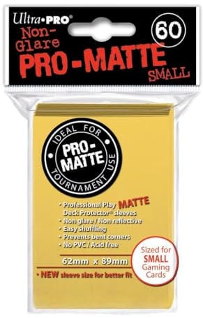 Ultra Pro 330630 Yu-Gi-Oh Pro Matte Card Sleeves, Yellow, Small