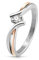 Autiga Edelstahl Ring Damen Solitärring Verlobungsring Zirkonia Kristall Zweifarbig Silber Rosegold Silber-Rosegold 49 - Ø 15,70 mm