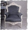 Polstersessel Leopard Sessel im Barockstil Grau Weiss Holz gepolstert Armlehnen cat588d19 Palazzo Exklusiv